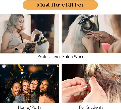 Vista 8 de Alicates para Extensiones de Cabello Compactos con Microperlas y Cinta en Removedor de Extensiones de Cabello de 5.5 Pulgadas, Alicates de Acero