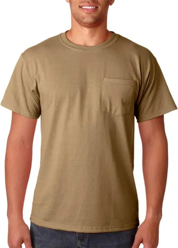 Vista 15 de Jerzees Camiseta pesada con cuello redondo y bolsillo en el pecho para hombre