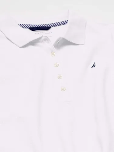 Vista 6 de Camiseta de polo Nautica para mujer, de manga corta, 5 botones, transpirable, 100% algodón