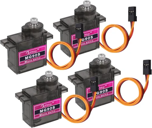 Vista 8 de 2 piezas MG90S 9g Micro Servo Motor Metal Gear para RC Robot Coche Avión Helicóptero Mini Servos para Arduino Proyecto Compact 9g servos with