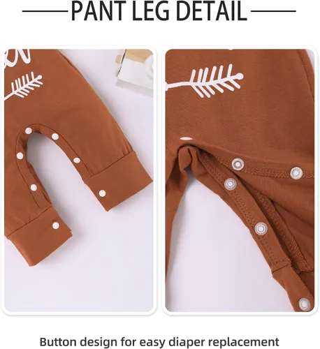 Vista 3 de RCPATERN Ropa para bebé recién nacido, mameluco de hermano pequeño, 3 piezas, conjunto de ropa lindo para bebé