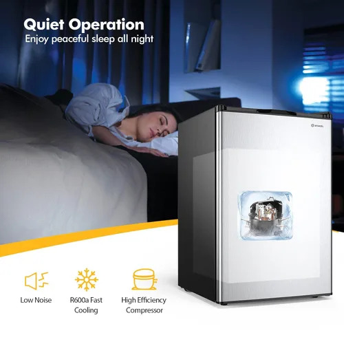 Vista 7 de Congelador vertical compacto, congelador de control mecánico con termostato ajustable de 7 grados, congeladores verticales EP23796