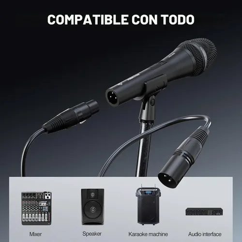 Vista 7 de Phenyx Pro Supercardioid Micrófono dinámico de mano con cable XLR PM-26S