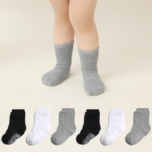 Vista 27 de Calcetines tobilleros antideslizantes para bebé, paquete de 12 para niños y niñas, calcetines de algodón para bebés Animal1
