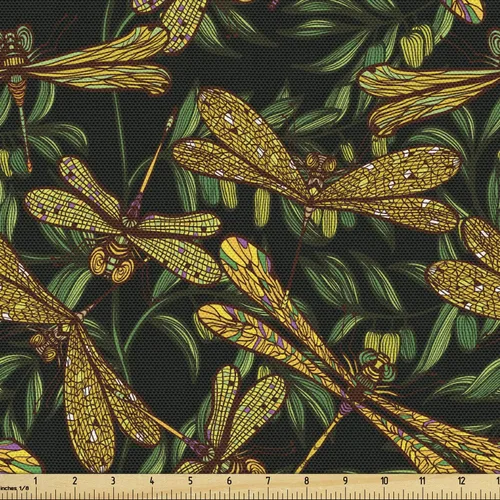 Vista 10 de Ambesonne The Yard - Tela de gato con temática de bosque, diseño de animales en barcos, diseño creativo náutico de vida silvestre, tela decorativa