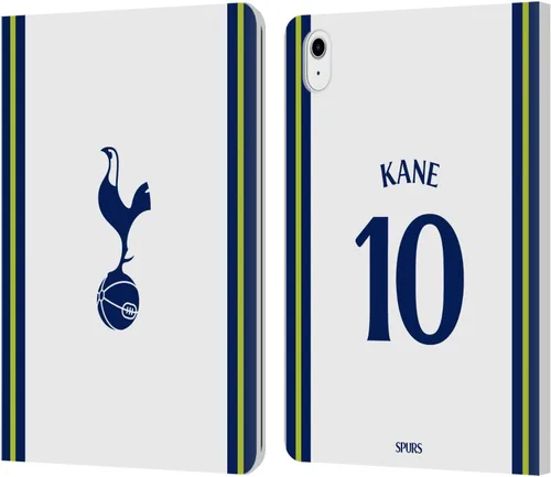 Vista 13 de Head Case Designs Officially Licensed Tottenham Hotspur F.C. Cristian Romero 2022/23 Players Home Kit Leather Wallet Case Compatible with Apple iPad