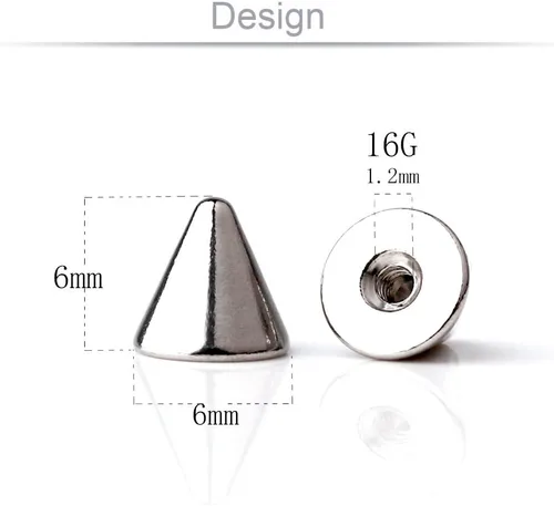 Vista 3 de Ruifan Piezas de repuesto para joyería de cono de 16 G 14 G, paquete de 10
