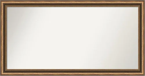 Vista 195 de Amanti Art Espejo de baño de bronce para sobre fregadero, 24 x 24 pulgadas, espejo de tocador cuadrado estrecho de bronce Manhattan, marco de madera