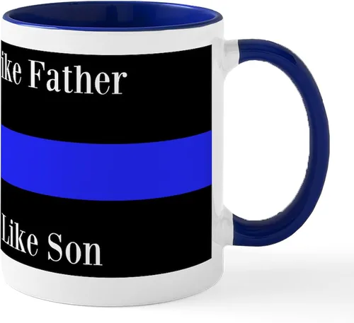 Vista 42 de CafePress Taza de café de cerámica de 11 oz (11.0 fl oz) de Police Mom