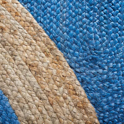 Vista 10 de SAFAVIEH Natural Fiber Collection - Alfombra ovalada, 2 pies 6 pulgadas x 4 pies, ovalada, azul aguamarina y marrón natural, yute hecho a mano