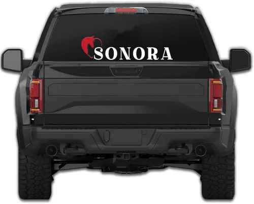 Vista 2 de Sonora - Calcomanías de México para Trocas Calcomanias para Autos Estilo Ranchero con Caballo Western, calcomanías mexicanas para camiones