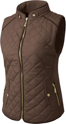 Vista 2 de NE PEOPLE Chaleco acolchado ligero con cremallera para mujer (S-3XL)