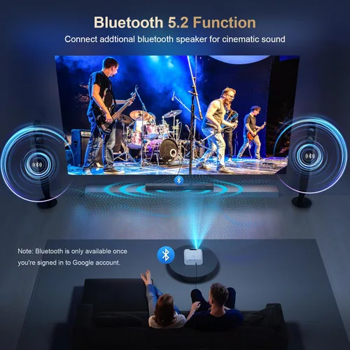 Vista 6 de Proyector 4K con GoogIe TV, proyector Goiaey 2000 ANSI con WiFi y Bluetooth, aplicaciones oficiales integradas, GoogIe Voice, DoIby Audio, HDMI ARC