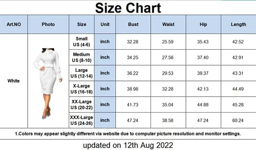 Vista 5 de Xinlees Elegante vestido de lápiz para mujer, vestido casual por debajo de la rodilla, vestido sexy de negocios