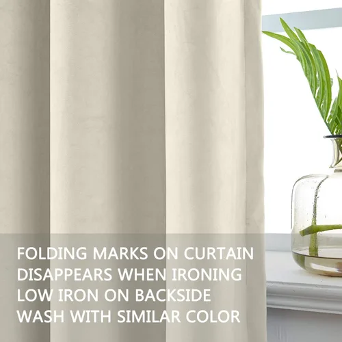 Vista 68 de cololeaf Panel de cortinas opacas de terciopelo con forro para cine en casa, cortina de ganchos planos para barra transversal o pista, 100 pulgadas