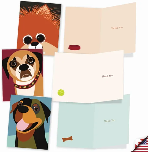 Vista 3 de The Best Card Company - 10 tarjetas de agradecimiento en caja con sobres, juego de papelería de agradecimiento animal para hombres, mujeres y niños