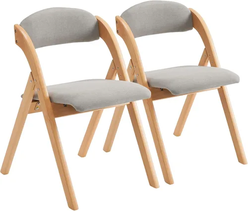 Vista 8 de Karl home Sillas de comedor plegables, juego de 2 sillas de comedor apilables, sillas plegables portátiles con cojín para invitados, ideal