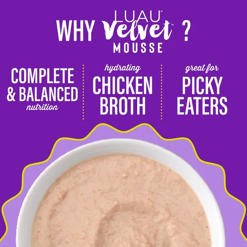 Vista 7 de Tiki Cat Luau Velvet Mousse, pollo y huevo en caldo, nutrición completa para una dieta equilibrada, comida húmeda para gatos para todas las etapas