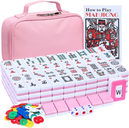 Vista 9 de Juego de azulejos American Mahjong - Completo con dados, papas fritas Crema