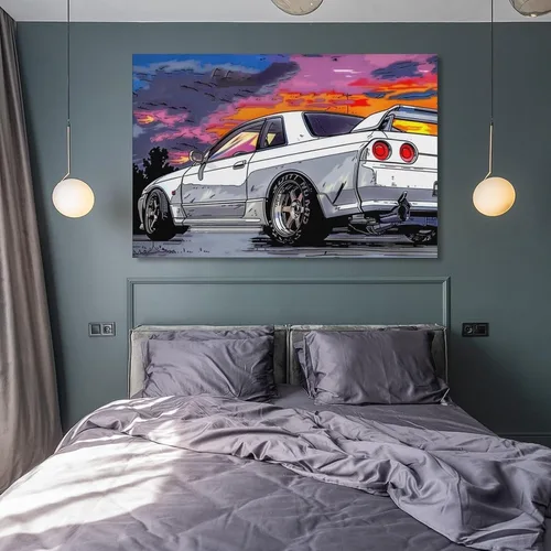 Vista 8 de R32 Jdm - Carteles de automóvil deportivo de dibujos animados japoneses Jdm para dormitorio, decoración de pared de automóvil para decoración