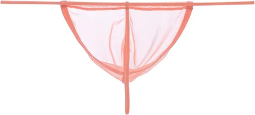 Vista 3 de TANBOM Tanga para hombre, con espalda en Y, de tiro bajo, transpirable, cómoda, de nailon, con bolsa