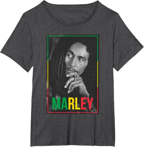 Vista 27 de Camiseta blanca oficial de Bob Marley Photo S Negro