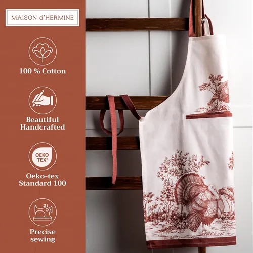 Vista 769 de Maison d' Hermine Delantales para mujer con bolsillo, 100% algodón (27.50 x 31.50 pulgadas)