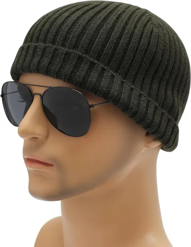 Vista 2 de ZLYC Gorro de pescador de punto de invierno para hombre, gorro de calavera cálido para uso diario