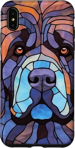 Vista 11 de Newfoundland Dog Stained Glass Case for iPhone 17