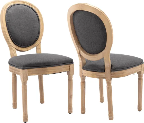 Vista 59 de ODUSE-DAILY French Country - Juego de 2 sillas de comedor de color caramelo, sillas de cocina y comedor, sillas de cocina de piel sintética, Ámbar
