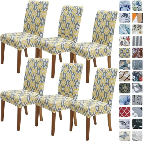 Vista 55 de SPRINGRICO Juego de 4 fundas para sillas de comedor, fundas elásticas para sillas de comedor, de elastano lavables, fundas para sillas Parsons