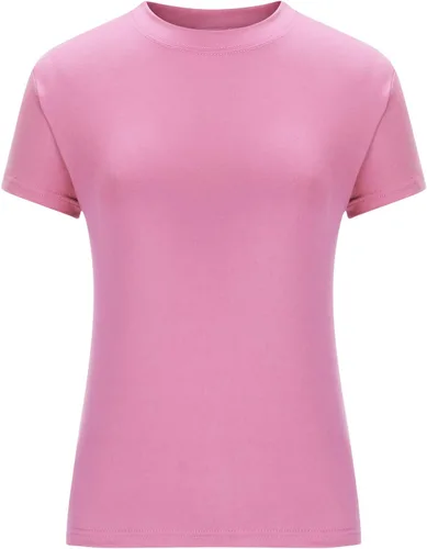 Vista 6 de Camisetas cortas básicas para mujer, estilo casual, para salir, a la moda, ajustadas, de manga corta, ajustadas, para adolescentes, niñas, lindas