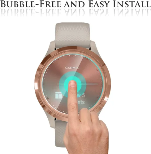 Vista 5 de Orzero Paquete de 3 protectores de pantalla para reloj inteligente compatible con Garmin Vivomove 3S (no para Garmin Venue 3S), vidrio templado