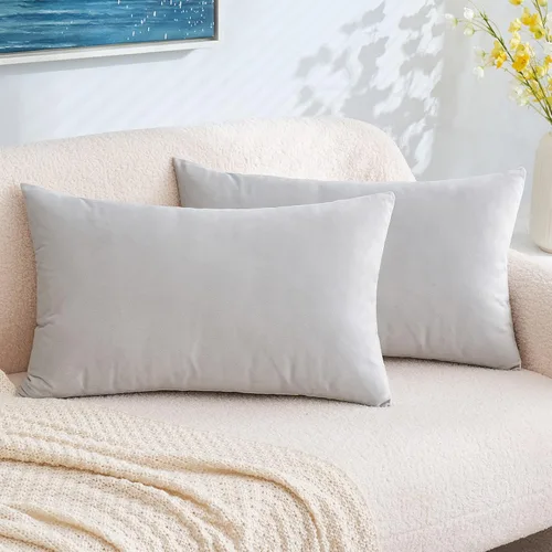 Vista 44 de EMEMA - Paquete de 2 fundas de almohada de terciopelo decorativas, fundas de cojín cuadradas suaves y sólidas para sofá, dormitorio, silla, Verde