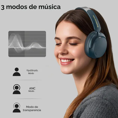 Vista 3 de Monster Persona 3rd ANC - Auriculares Bluetooth con Bluetooth 5.4, 70 horas de reproducción, auriculares con cancelación de ruido con micrófono