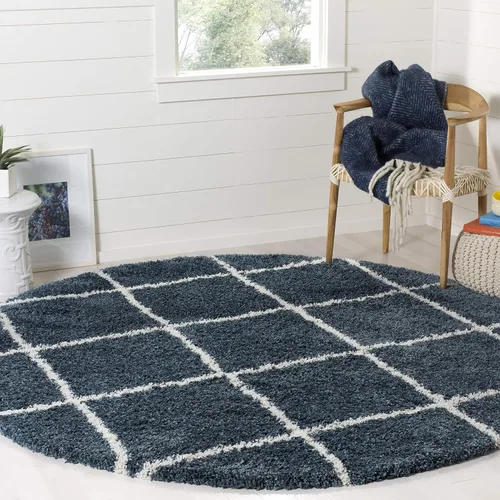 Vista 123 de SAFAVIEH Hudson Shag Collection - Alfombra decorativa de 2 x 3 pies, color beige y marfil, diseño moderno de enrejado, no desprende pelusa