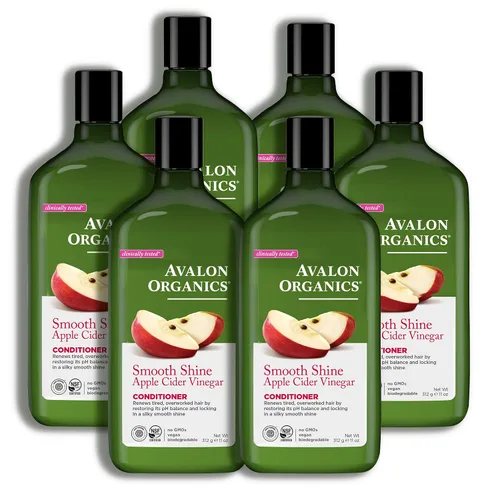 Vista 4 de Avalon Organics Acondicionador, vinagre de sidra de manzana de brillo suave, 11 onzas (paquete de 6)
