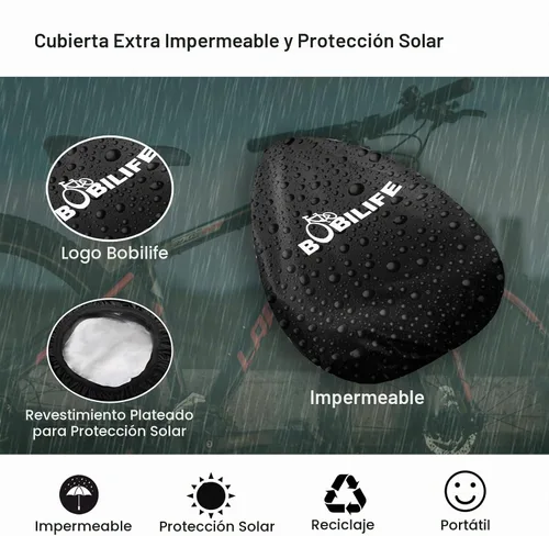 Vista 6 de Cojín de gel grueso y ancho para asiento de bicicleta con funda impermeable - Cómodo cojín de silicona de espuma viscoelástica para asiento