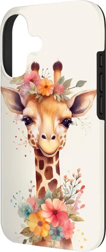 Vista 2 de Cute Giraffe with Flowers Giraffe Floral Case for iPhone 17