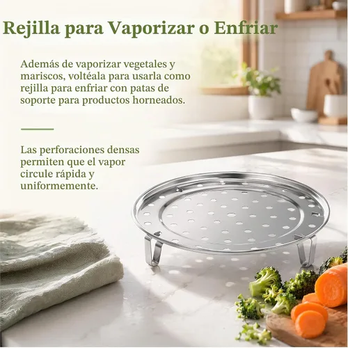 Vista 6 de Estante redondo de vapor, acero inoxidable, 10,2in