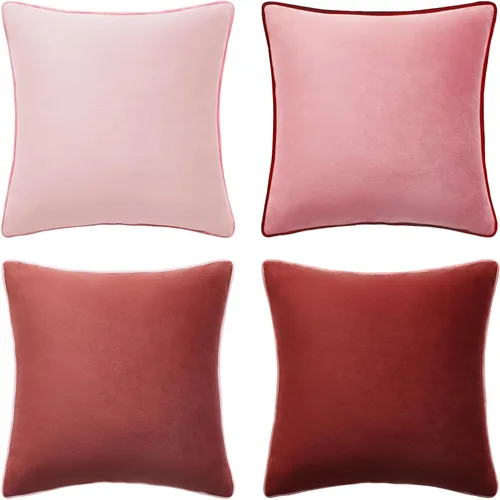 Vista 31 de MONDAY MOOSE - Juego de 4 fundas de cojín decorativas de terciopelo suave, diseño moderno de doble cara; mezcla y combina, rellenos de almohada