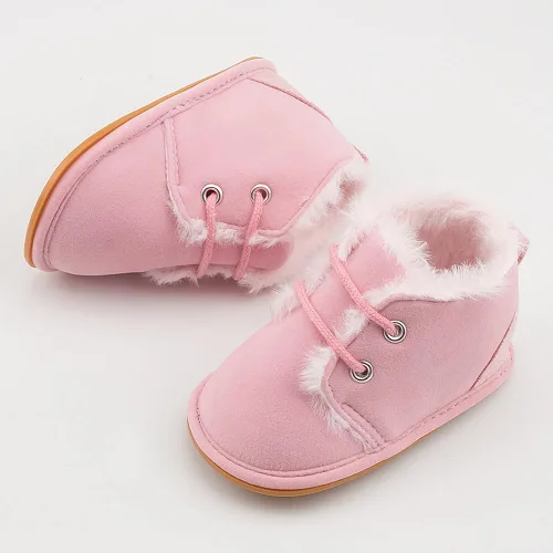 Vista 2 de Sekantrol Zapatos de cuna para recién nacidos, para niños y niñas, suela de goma suave, zapatos para bebés, zapatos deportivos de moda de caña alta