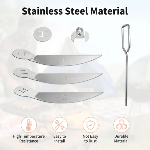 Vista 5 de Kit de sistema de limpieza con un solo toque de 22.5 pulgadas, herramienta de eliminación de cenizas de acero inoxidable, compatible con piezas