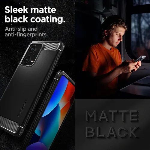 Vista 4 de Spigen Rugged Armor - Funda diseñada para Redmi Note 12 Pro Plus (2023), color negro mate