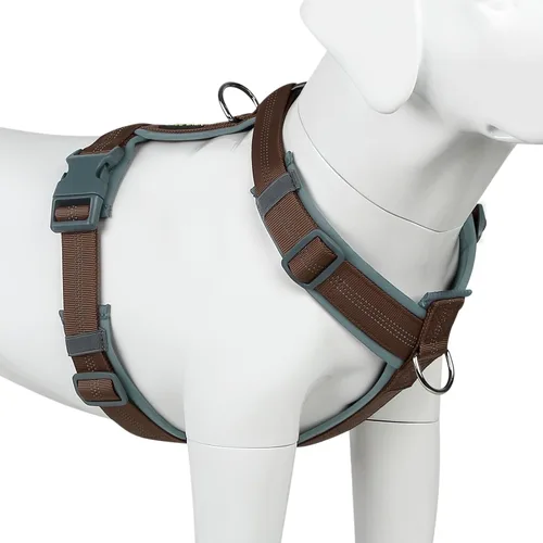 Vista 18 de Arnés para perro Plutus Pet sin tirón, arnés ajustable de nylon con acolchado suave, arnés para perro reflectante y resistente para perros pequeños