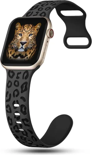 Vista 2 de CreateGreat Correas de leopardo grabadas compatibles con Apple Watch Band de 1.575 in 1.614 in 1.496 in 1.654 in 1.732 in 1.772 in 1.811 in 1.929 in