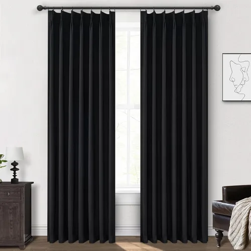 Vista 46 de Cortinas y Drapeados Modernos con Pliegues Pellizco Rosa Bebé de 84 Pulgadas de Largo, Juego de 2 Paneles para Sala de Estar, Cortina de Ventana