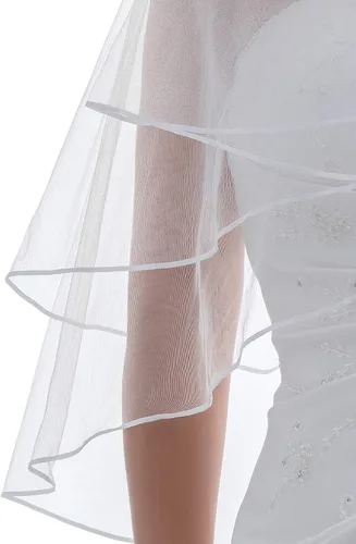 Vista 3 de SAMKY 2T 2 Tier 18" Ribbon Edge Bridal Wedding Veil