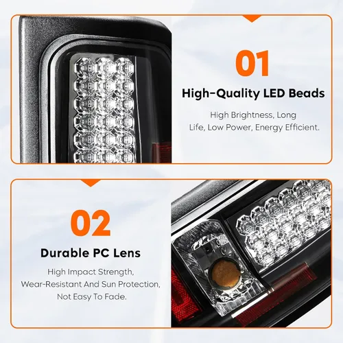 Vista 5 de Conjunto de luces traseras Tresound para Dodge Ram 1500 94-01, para Dodge Ram 2500 3500 94-02, luz trasera LED trasera