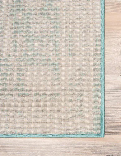 Vista 9 de Unique Loom, colección Sofía - Alfombra de la colección Salle Garnier (4' 1" x 6' 1", turquesa/azul, rectangular)